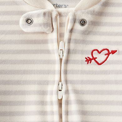 Carter's Striped DreamPlush Snug Fit 2-Way Zip Sleep & Play Pajamas