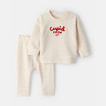 Baby Carter's Valentine's Day Cupid Crew 2 pc Long-Sleeve Tee & Pant Set