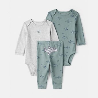 Baby Boy Carter's 3 pc Airplane Print Long Sleeve Bodysuit & Pant Set