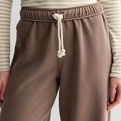 Juniors' SO® Low Rise Baggy Wide Leg Fleece Pant