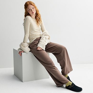Juniors' SO® Low Rise Baggy Wide Leg Fleece Pant