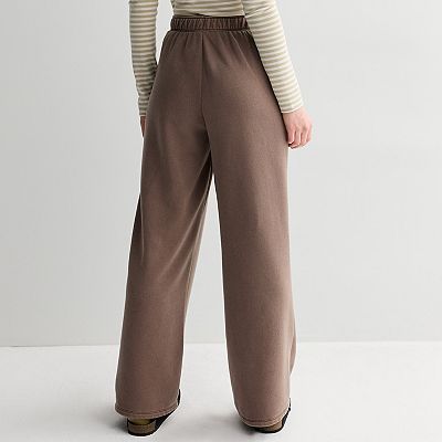 Juniors' SO® Low Rise Baggy Wide Leg Fleece Pant