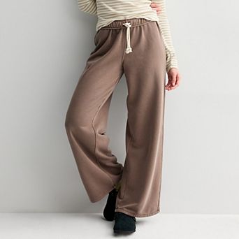 Juniors' SO® Low Rise Baggy Wide Leg Fleece Pant