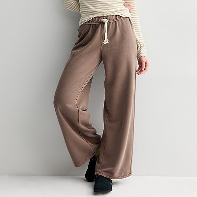 Juniors' SO® Low Rise Baggy Wide Leg Fleece Pant