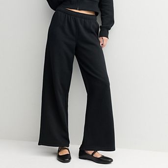 Juniors' SO® Low Rise Baggy Wide Leg Fleece Pant