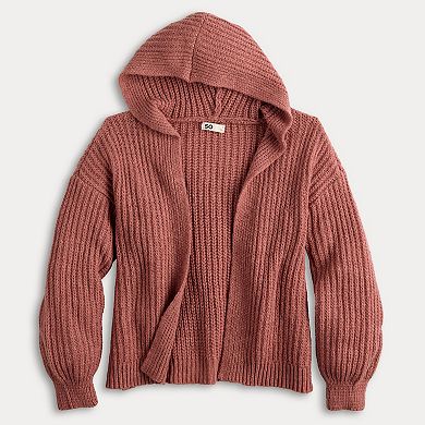 Juniors' SO Chunky Open Front Sweater