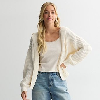 Juniors' SO Chunky Open Front Sweater