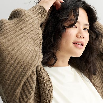 Juniors' Plus Size SO Chunky Open Front Sweater