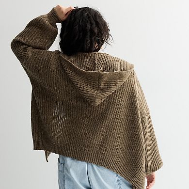 Juniors' Plus Size SO Chunky Open Front Sweater