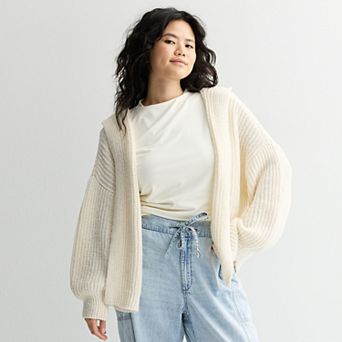 Juniors' Plus Size SO Chunky Open Front Sweater