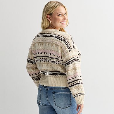 Juniors' Plus Size SO® Crewneck Cardigan