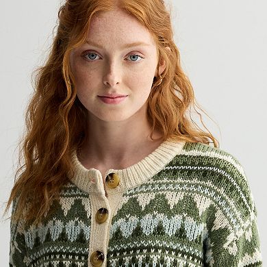Juniors' SO® Crewneck Cardigan