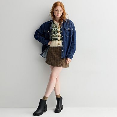 Juniors' SO® Crewneck Cardigan