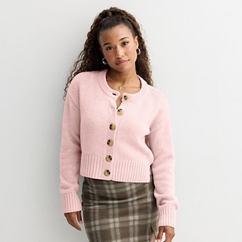 Juniors' SO® Crewneck Cardigan