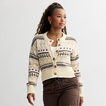 Juniors' SO® Crewneck Cardigan