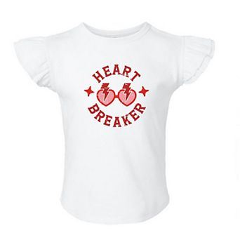 Heart Breaker Sunglasses Toddler Flutter Sleeve Graphic Tee