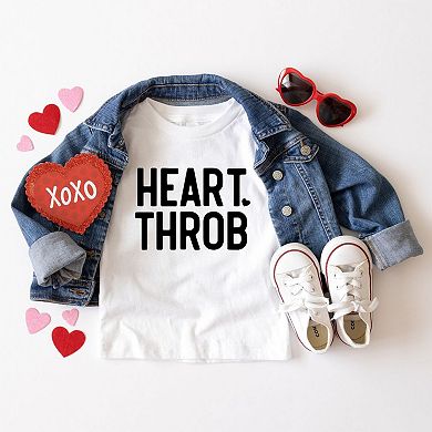 Heart Throb Small Heart Raised Print Toddler Short Sleeve Graphic Tee