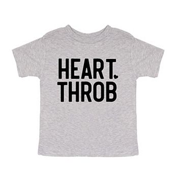 Heart Throb Small Heart Raised Print Toddler Short Sleeve Graphic Tee