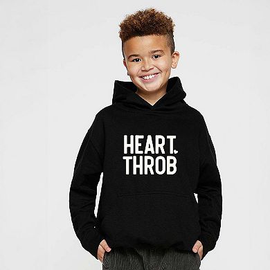 Heart Throb Small Heart Raised Print Youth Graphic Hoodie