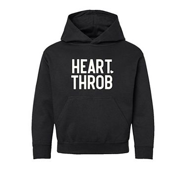 Heart Throb Small Heart Raised Print Youth Graphic Hoodie