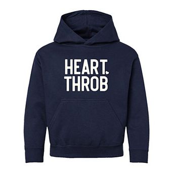 Heart Throb Small Heart Raised Print Youth Graphic Hoodie