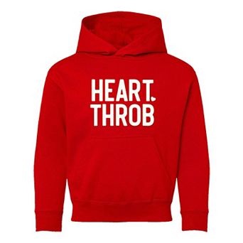 Heart Throb Small Heart Raised Print Youth Graphic Hoodie