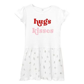 Hugs And Kisses Toddler Girl Dress