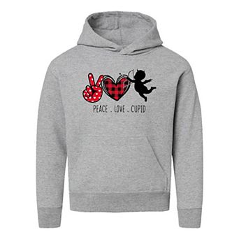 Peace Love Cupid Youth Graphic Hoodie