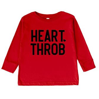 Heart Throb Small Heart Raised Print Toddler Long Sleeve Graphic Tee