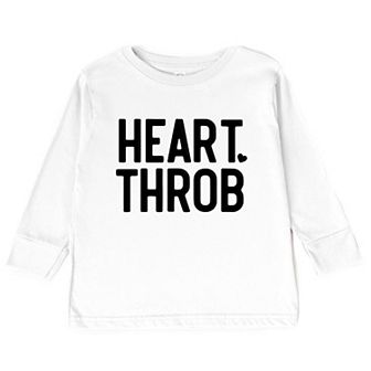 Heart Throb Small Heart Raised Print Toddler Long Sleeve Graphic Tee