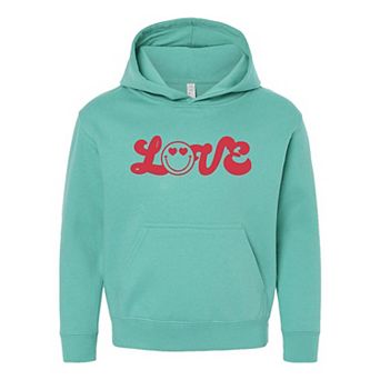 Love Smiley Face Youth Graphic Hoodie