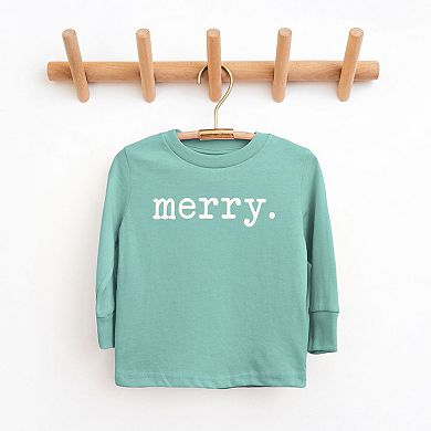 Merry Raised Print Toddler Long Sleeve Graphic Tee