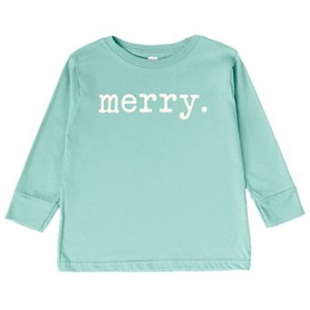 Merry Raised Print Toddler Long Sleeve Graphic Tee