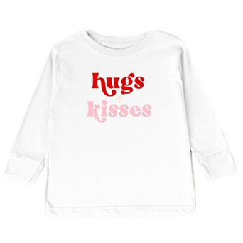 Hugs And Kisses Toddler Long Sleeve Graphic Tee