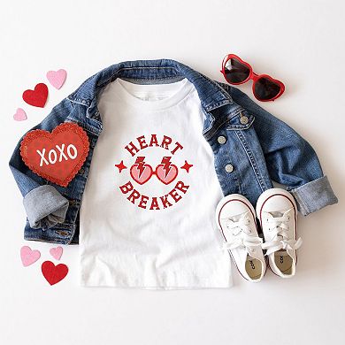 Heart Breaker Sunglasses Toddler Short Sleeve Graphic Tee