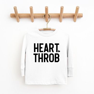 Heart Throb Small Heart Raised Print Youth Long Sleeve Graphic Tee
