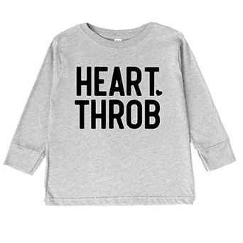 Heart Throb Small Heart Raised Print Youth Long Sleeve Graphic Tee