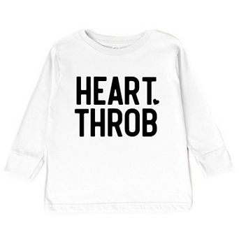 Heart Throb Small Heart Raised Print Youth Long Sleeve Graphic Tee