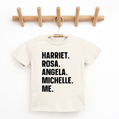 Harriet, Rosa, Angela, Michelle, Me Toddler Short Sleeve Graphic Tee