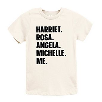 Harriet, Rosa, Angela, Michelle, Me Toddler Short Sleeve Graphic Tee