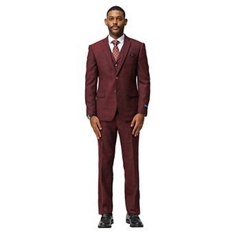 Men's 3 pc Tweed Suit Set w/ Notch Lapel on Vest