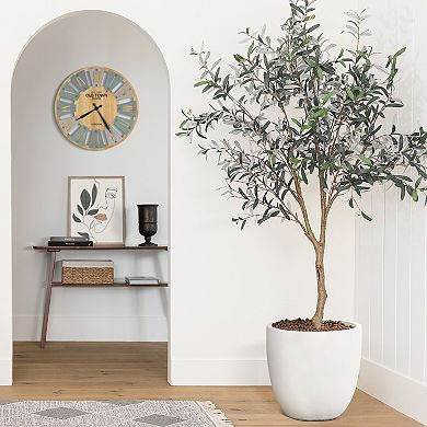 LuxenHome Round Tapered Large Indoor/Outdoor Planter