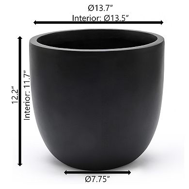 LuxenHome Round Tapered Medium Indoor/Outdoor Planter