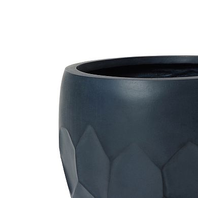 LuxenHome Round Beehive Geometric MgO Planter
