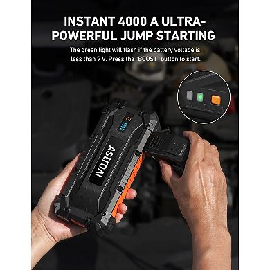 AstroAI S8 Ultra 4000Amps Jump Starter Battery, Jumper for 10.0L Gas & 8.0L Diesel Engines
