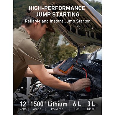 AstroAI S8 Jump Starter 1500A Battery Jump Starter with 3 Modes Flashlight and Jumper Cable