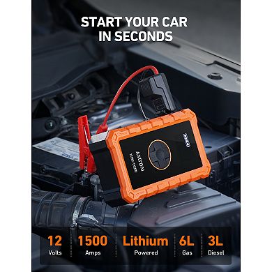AstroAI 1500Amps Car Battery Jump Starter with 150PSI Air Compressor