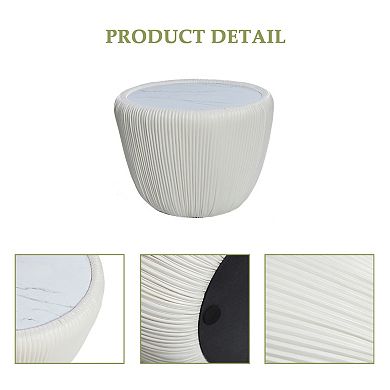 LuxenHome 15.8" H Round Side Table