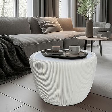 LuxenHome 15.8" H Round Side Table