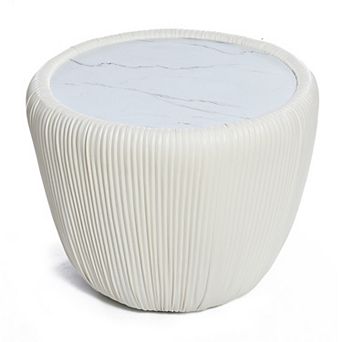LuxenHome 15.8" H Round Side Table